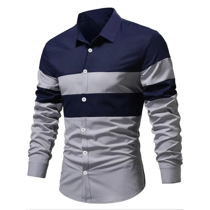 

Slim Fit Men's Lapel Long SVE Shirt Casual Style Comfortable Fabric D 20967 Fashionable Casual Wear for Men