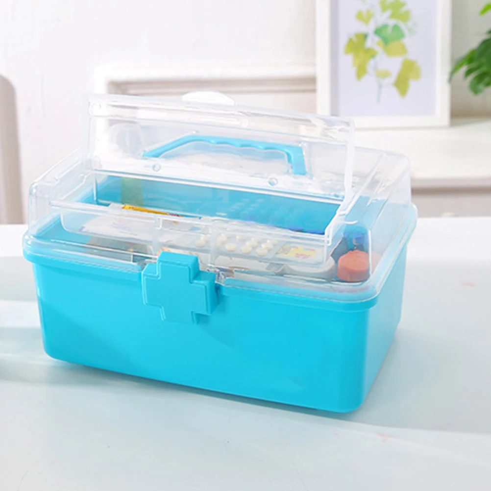 1 قطعة علبة الطب المحمولة صندوق دواء منزلي سعة كبيرة التخزين المنظم الإسعافات الأولية السفر في الهواء الطلق #1
