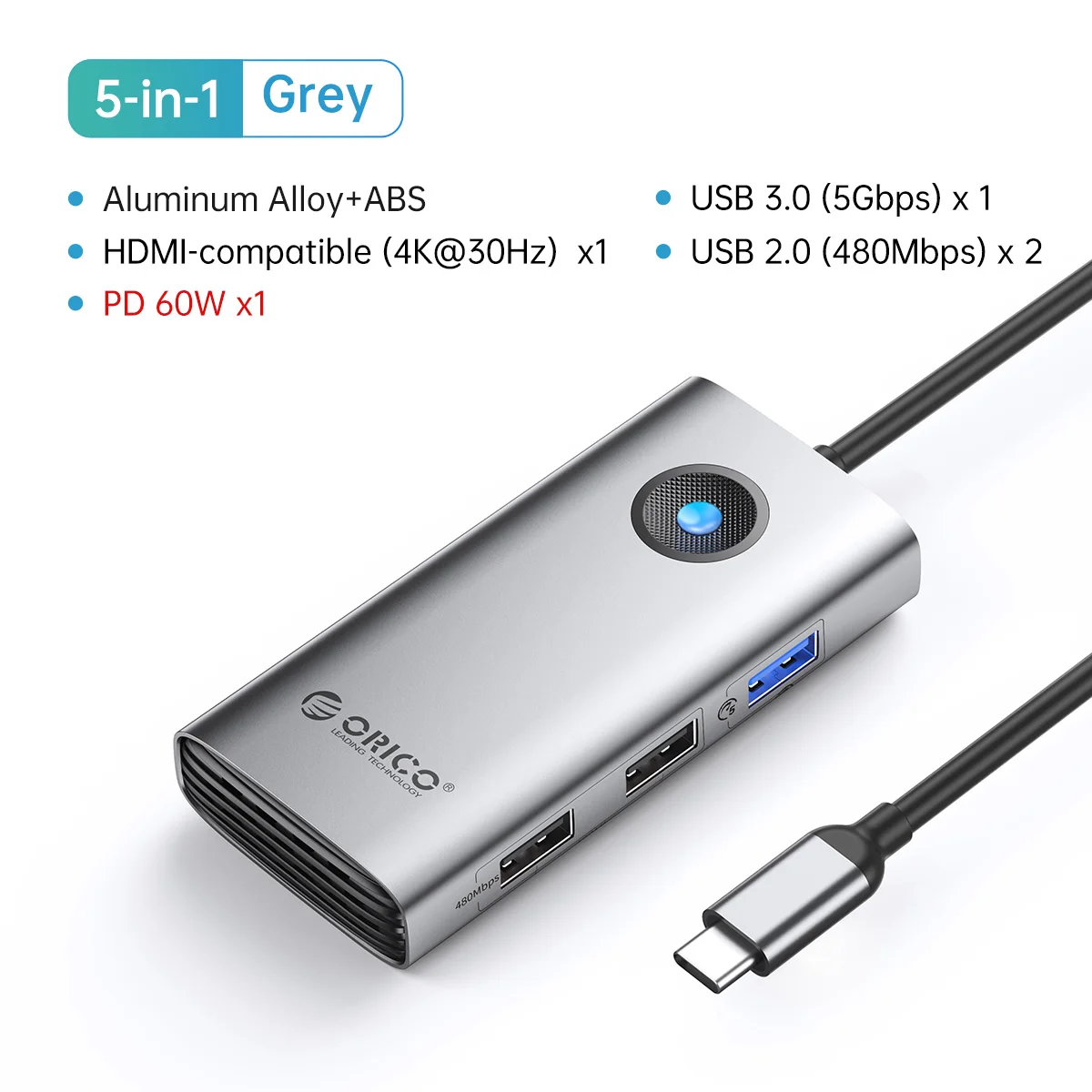 Orico docking station typ c hub zu 4 k60hz hdmi-kompatibler usb 3,0 adapter multifunktion rj45 pd100w für macbook pro zubehör