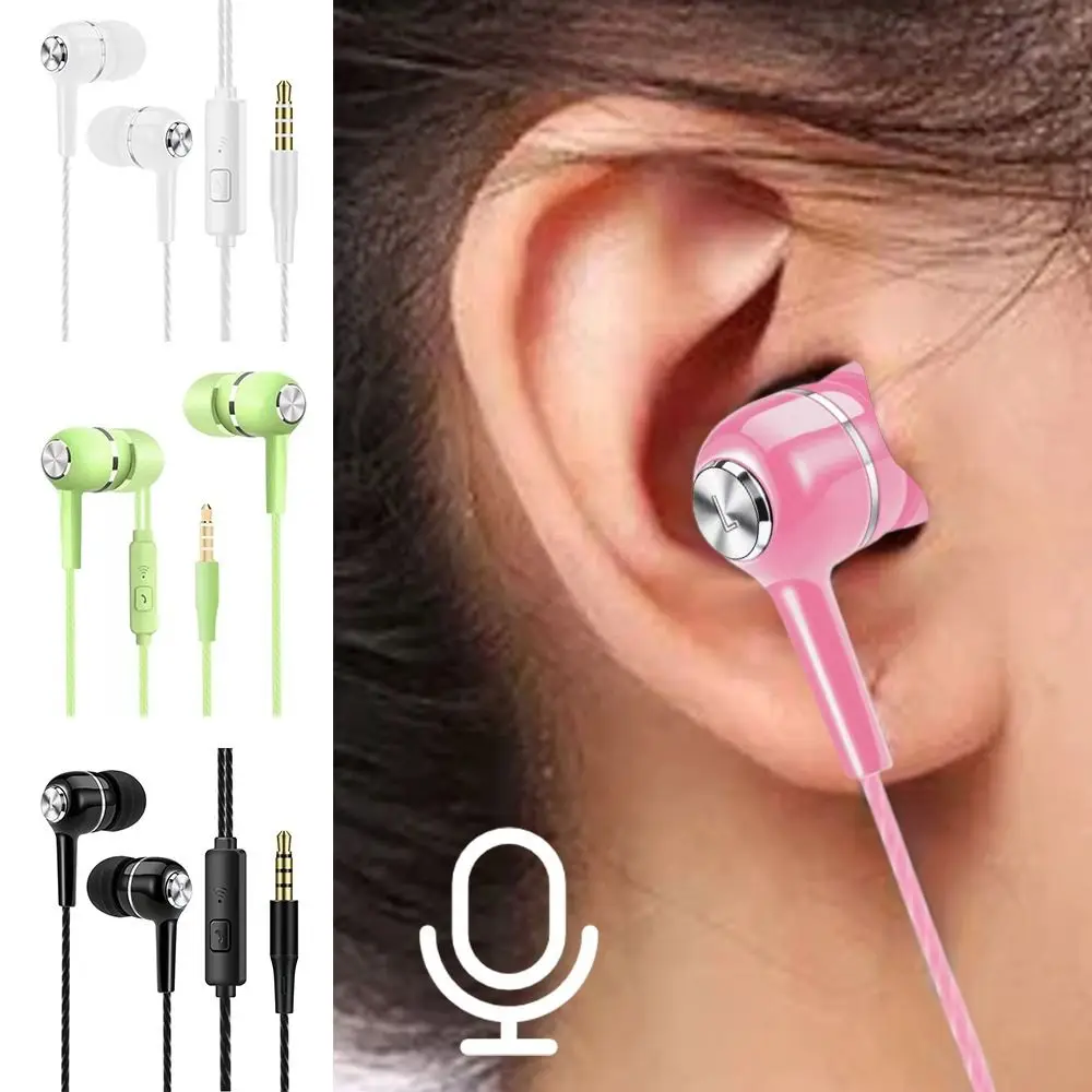 Stereo In-Ear Earphone Bass Earpiece HiFi Headphone With Microphone Universal 3.5mm Earbuds for Apple/Android/Huawei