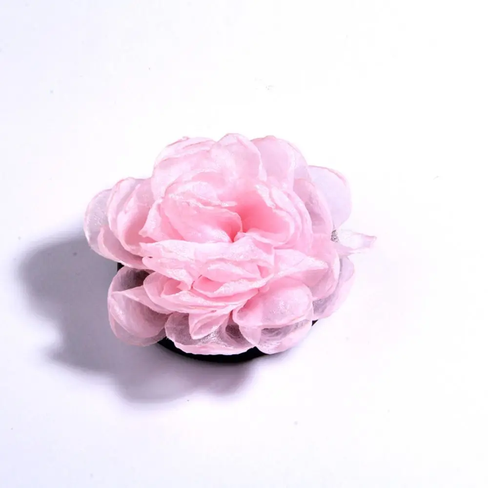 Handmade Artificial Flowers Wedding Dress Decoration DIY Hair Accesorries Mesh Rose Head 9.5CM Burned Edge Brooch Accessories