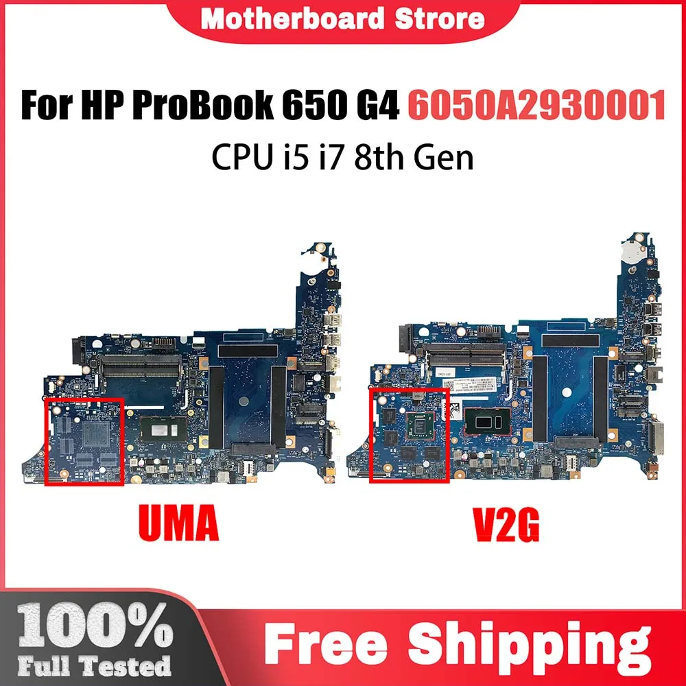 

Mainboard For HP 650 G4 Laptop Motherboard 6050A2930001 L27307-601 L24851-601 i5 i7 8th Gen CPU Full Tested