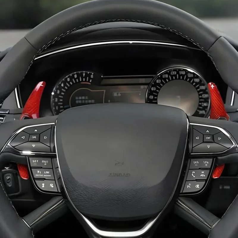 

For Ford Mondeo Taurus Lincoln Real Dry carbon fiber Sasa paddle decoration steering wheel interior modification Accessories