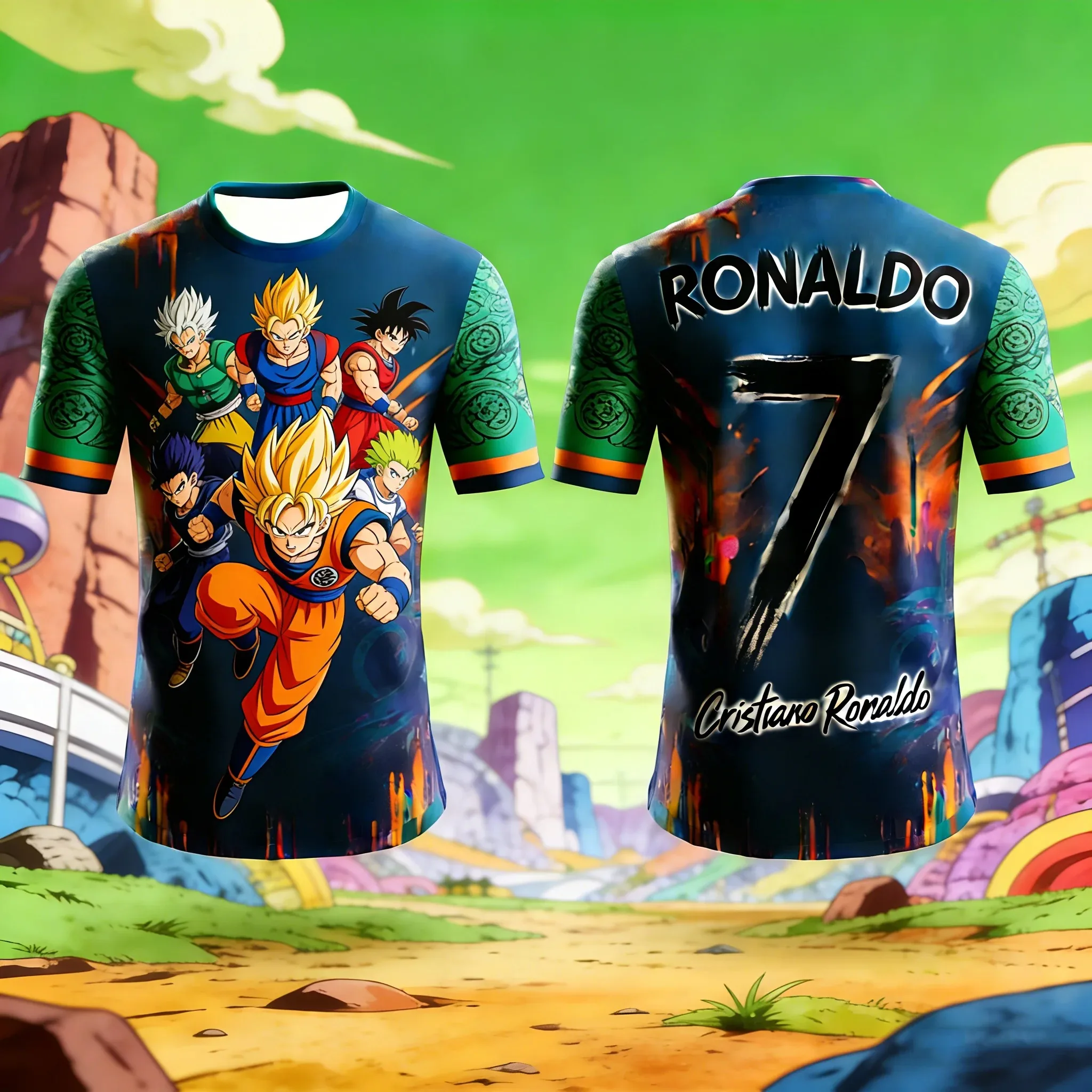 2026 Sommer Dragon Ball Retro Fitness T-Shirt Herren Oversize 3D-Druck Kurzarm Familien-Unisex Kinder-Sportshirt