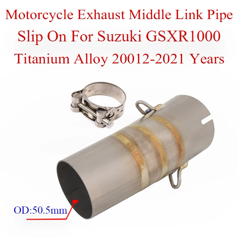 Motorcycle Exhaust Middle Link Pipe Slip On For Suzuki GSXR1000 GSXR 1000 GSX-R1000 2012 - 2021 Modified Moto Escape Titanium