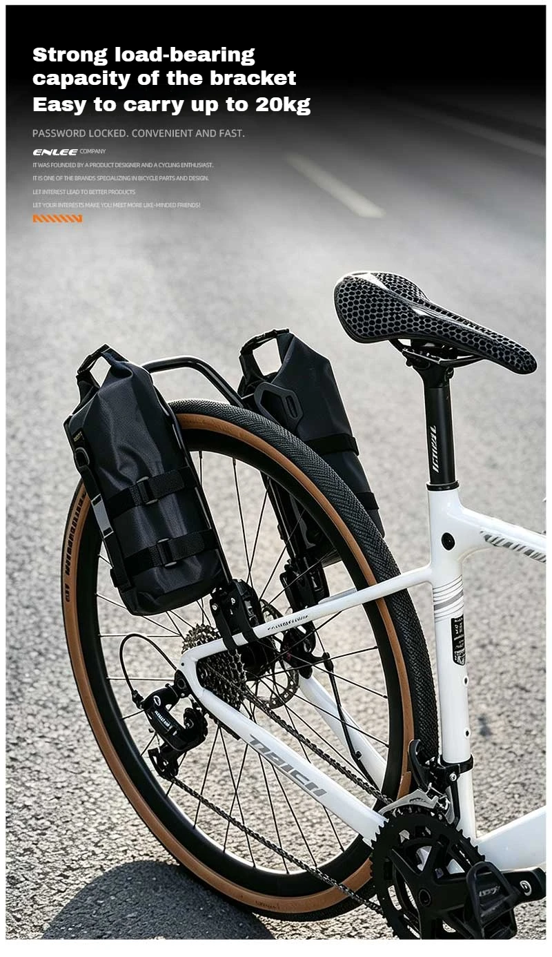 ENLEE leichter Gabelhalter aus Aluminiumlegierung, hochbelastbarer 20KG Lastenträger, Taschen- und Flaschenhalter, geeignet für Fahrradverpackungen. – Detail 10