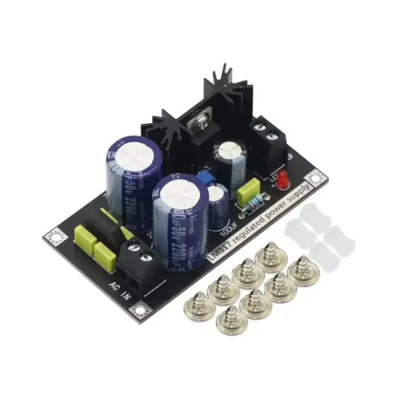LM317 Adjustable Regulated Power Supply Board AC to DC Adjustable Linear Regulator With Rectifier Filter Board NEW