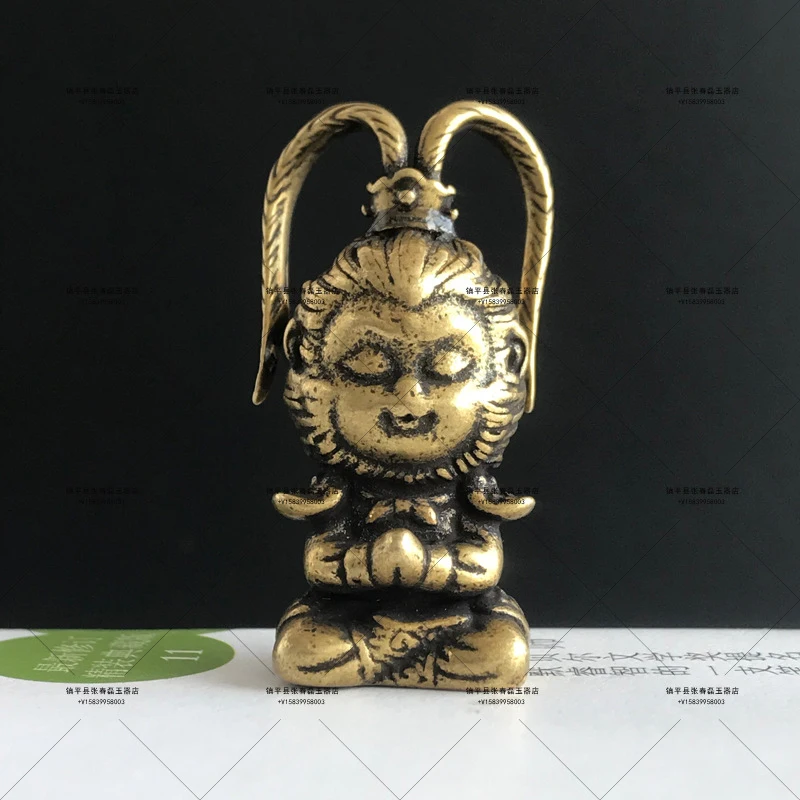 Zodiac , Brass Small Ornament, Copper Craft Gift, Creative Monkey King Decoration