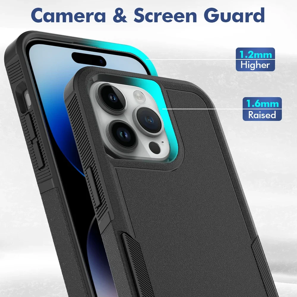 Odporny na wstrząsy futerał na telefon do iPhone'a 16 11 12 13 14 15 Pro Max Xs XR X SE 2022 8 7 Otter Bumper Box Hard Plastic Back Cover — zdjęcie 5