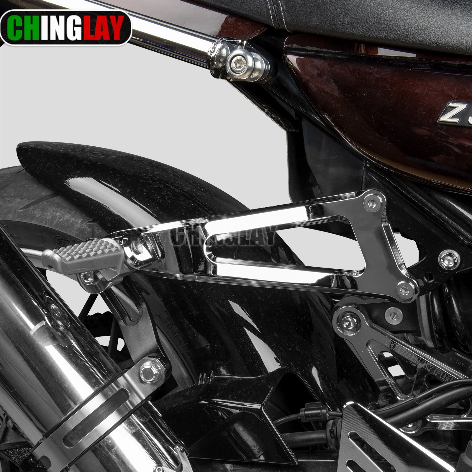 

Motorcycle billet muffler/tandem stay Left and Right Rear Footrest Brackets For Kawasaki Z900RS 2018-2026 Rear Footrest Mount