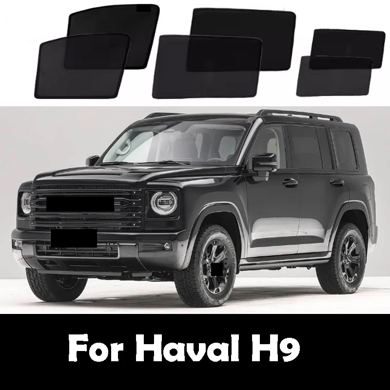 

For Haval H9 2024 2025 Accessories Car Mesh Sun Shade Side Window Curtain Sun Visor Sunscreen Heat Insulation Sunshade