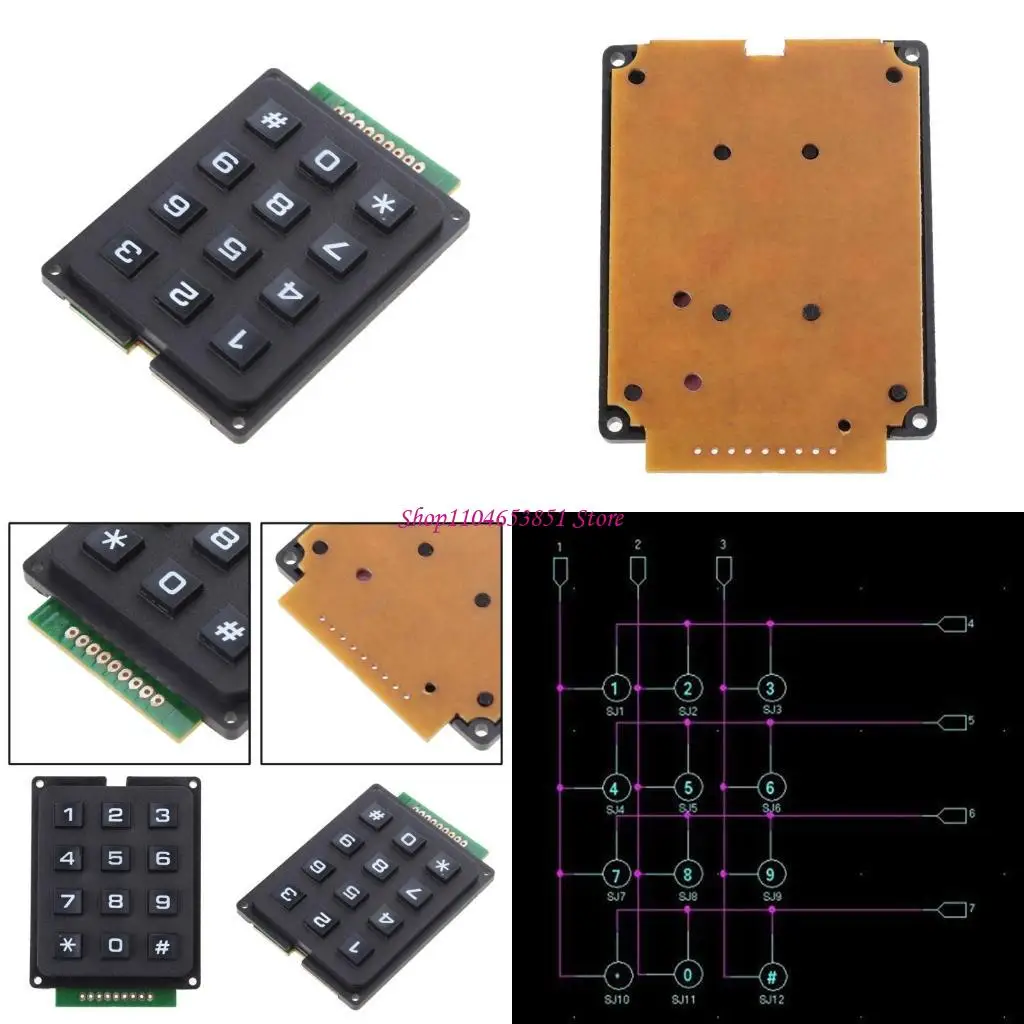 

12 Key 3x4 Membranes Button Keypad 4x3 Matrixes Array Matrixes Keyboard Membranes Button Keypad Panel