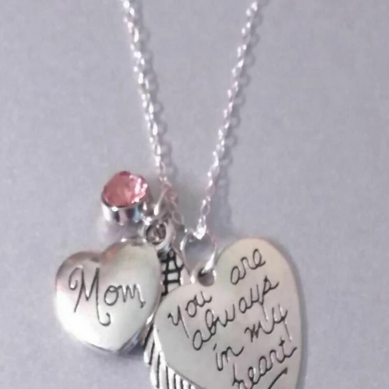 You are Always in My Heart Memorial Necklace Pendant for Son Mom Dad Sister Brother Family Sympathy Choker Unisex Gift Bijoux