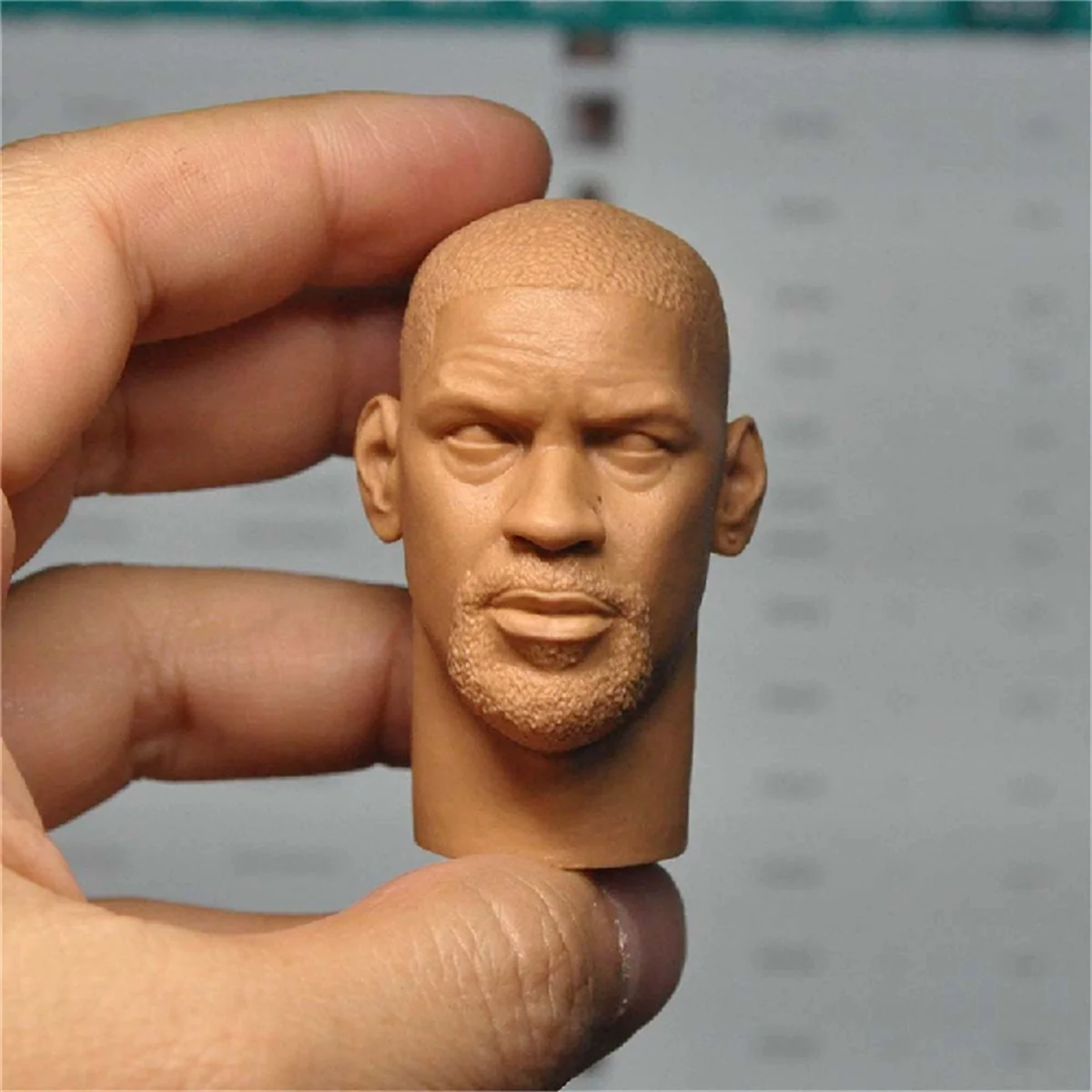 Cabeça Sculpt Modelo para Action Figure Dolls, Denzel York, sem pintura, 12 ", 1:6 Escala