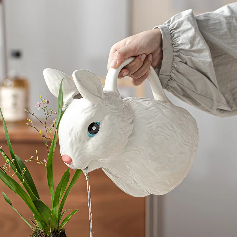Cute Ceramic Rabbit Water Bottle Vase Hydroponic Flower Arrangement Dual Purpose Flower Pot Living Room Flower Decoration