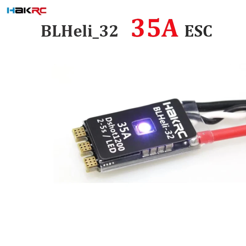 بدون فرش ESC مع إضاءة ليد مدمجة لطائرة سباق بدون طيار RC FPV ، HAKRC ، blhelii32 ، Dshot1200 ، 2-5S LIPO ، 35A