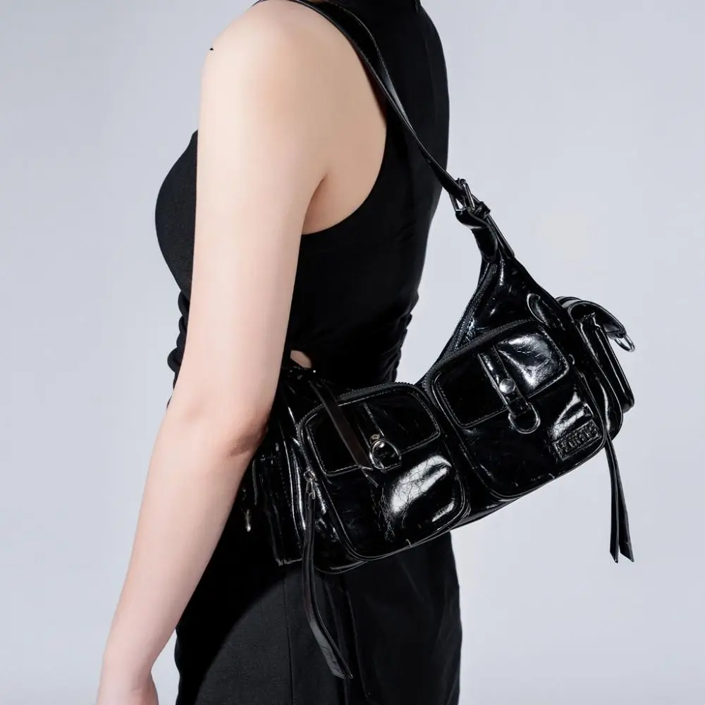 

Portable Y2K Retro Shoulder Bag Multi-pocket Spicy Girl Vintage Underarm Bag Handbag Korean Motorcycle Bag Shopping