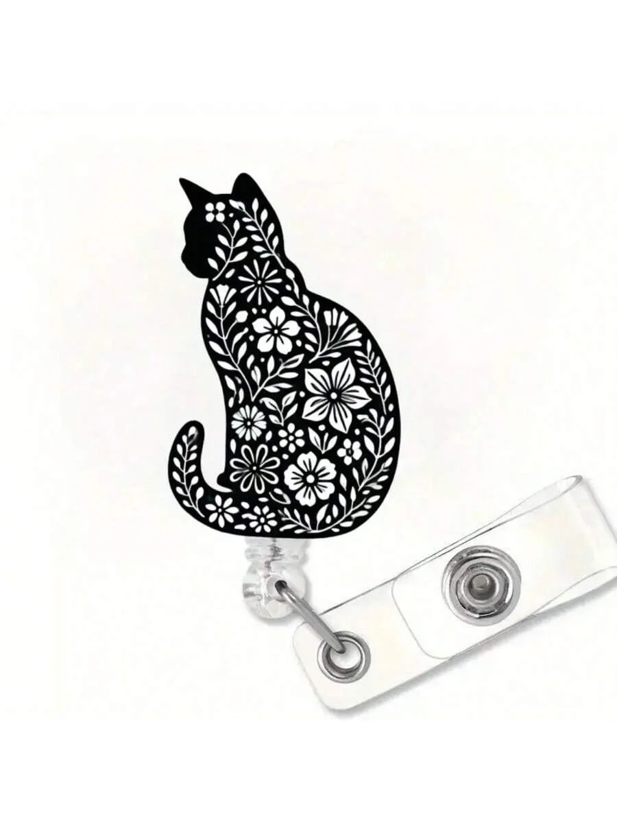 Cordón retráctil plano 2d para tarjeta de identificación de enfermera, 1 unidad, con hebilla, hecho de material acrílico duradero y diseñado con Patt uniforme de enfermera