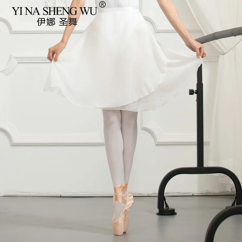 Women Ballet Skirt Dance Wrap Skirt Long Chiffon Dance Skirt Ballet Tutu Dress Skate Skirt Adjustable Buckles Ballerina Skirt