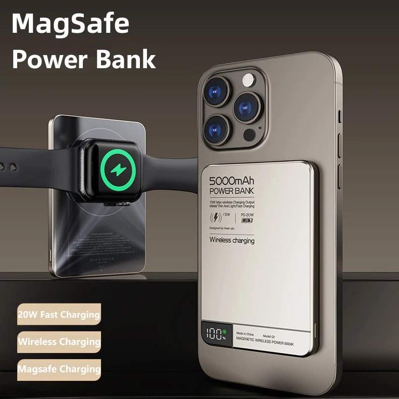 Wireless Power Bank 10000mAh 22.5W Fast Charger For Magnetic Portable Auxiliary Battery For IPhone Airpods Apple Watch Charger
