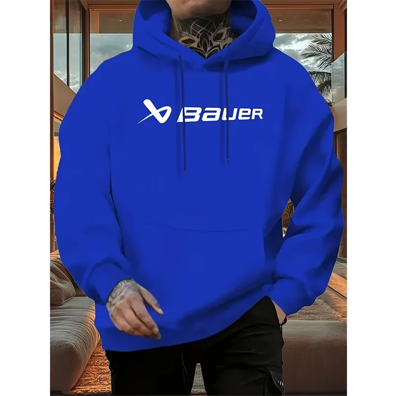 Men Women Black White Letter Graphic Hoodie Oversized Pullover Regular Fit Casual Street Tops, Multiple Colors Available