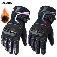 Nuevos guantes de invierno para motocicleta, guantes protectores de carbono cálidos a prueba de viento para Moto, guantes 100% impermeables para montar con pantalla táctil para Motocross