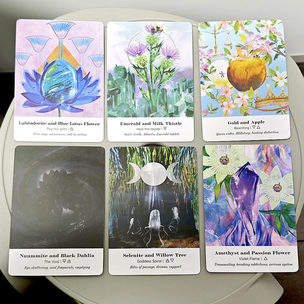 50 Pcs Cards 10.4*7.3cm Earth Alchemy Oracle Card Deck Connect To The Wisdom and Beauty of The Plant and Crystal Kingdoms