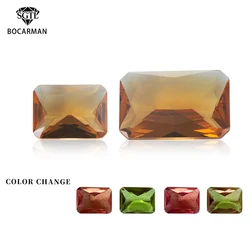 Sultanite Diaspore Color change gemstone Rectangle Loose stone Gem DIY matching stone beads different light sources change color