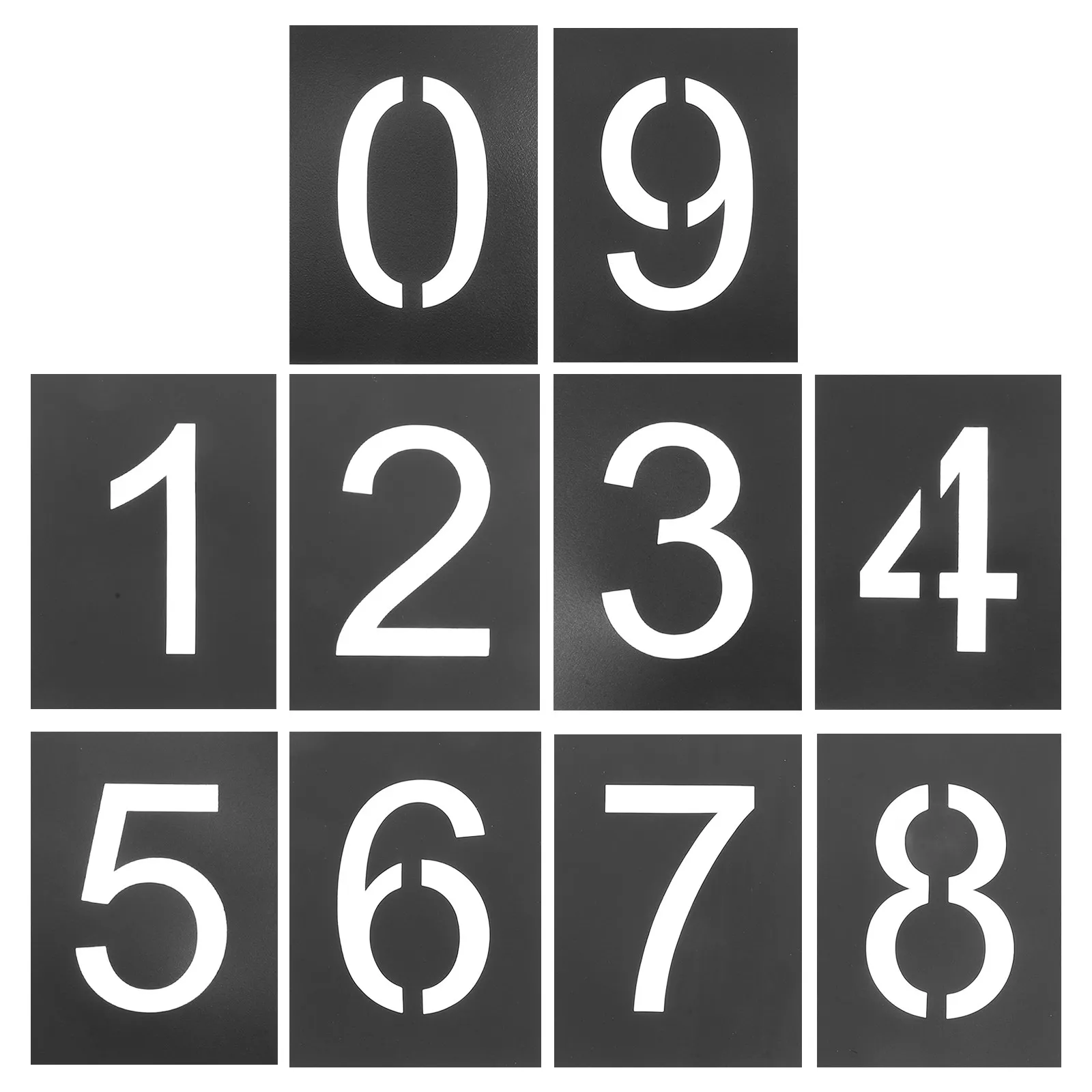 1Set Number Stencils Reusable Heavy Duty Door Number Painting Stencils 0-9 for Address Mailbox Parking Lot Curb Painting
