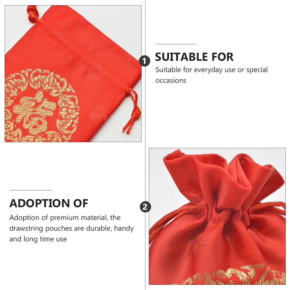 

Drawstring Bag Brocade Jewelry Pouch Drawstring Bag for Wedding Wedding Gift Container Drawstring Storage Case