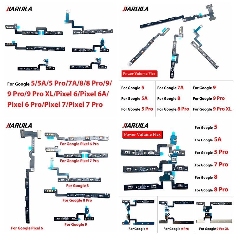 Top ON OFF Power Button Flex Cable Ribbon For Google 5 Pro 5A 7A 8 Pro 9 Pro Xl 6 Pro 6A 7Pro Mute Silence Volume Key Part