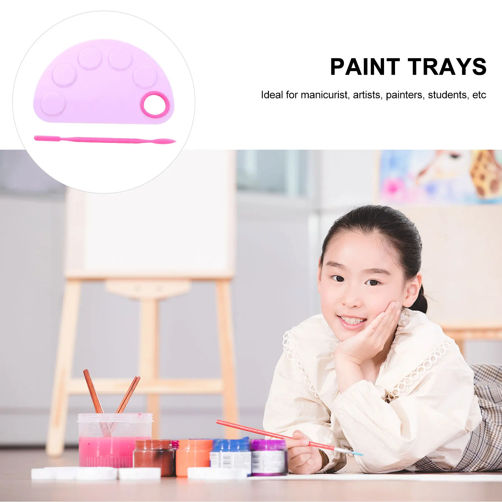 2er-Set Mischtablett für Palettenmalerei, Edelstahl, Wasserfarbe, Aquarell