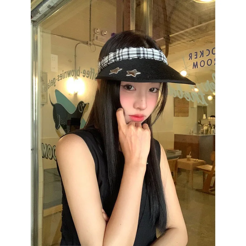 

Ladies' Sun Hats Korean Star Ribbon Fashionable Simple Versatile Beach Visors Large Brim Sun Protection Sunshade Hats For Girl