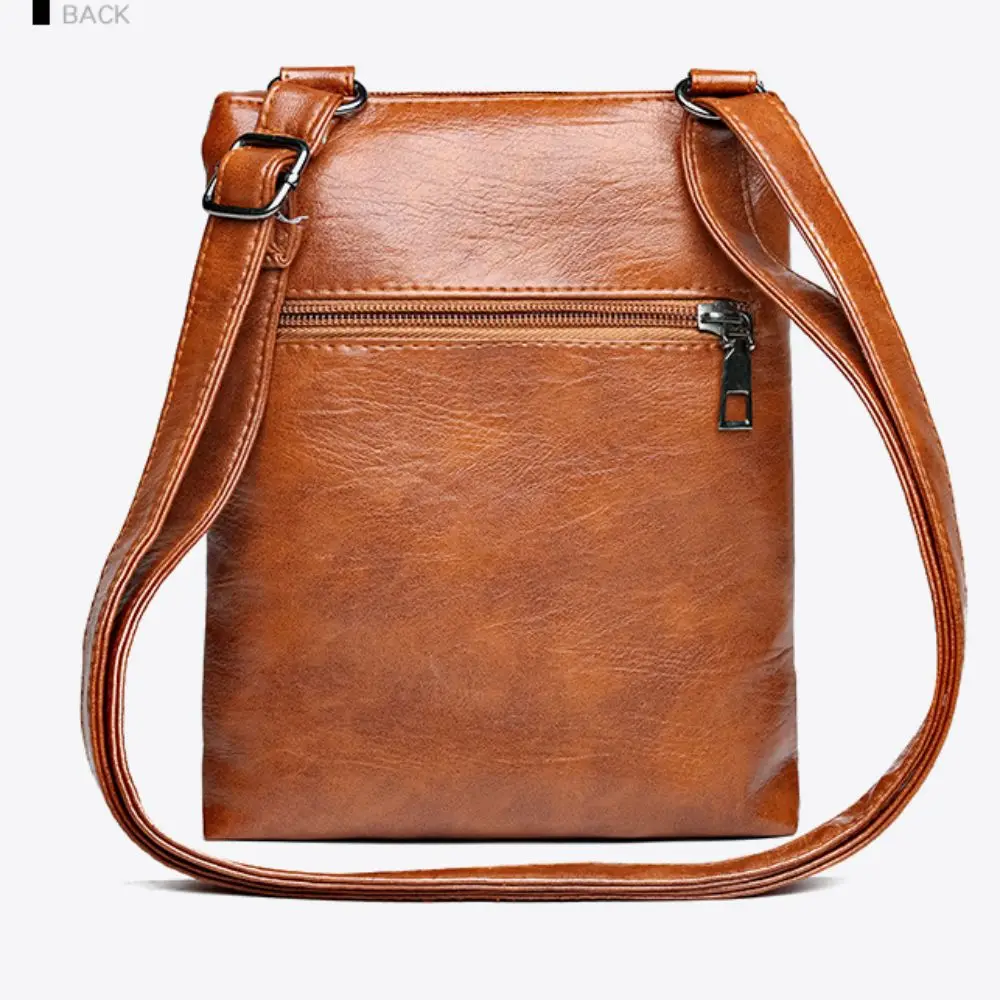 Belt Clip Three-layer Crossbody Phone Bag Waterproof Retro Phone Chest Bag Large Capacity Charming Messenger Bag Cell Phone