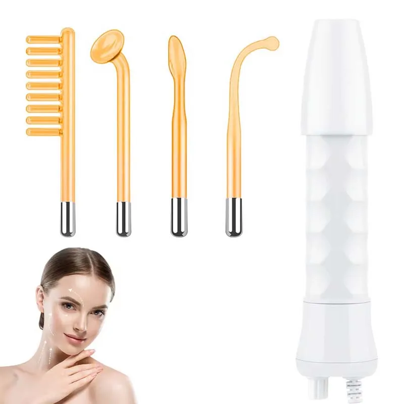 

Custom logo High Frequency Skin Face Therapy Wand Machine Portable Acne Treatment Electrotherapy Beauty Instrument