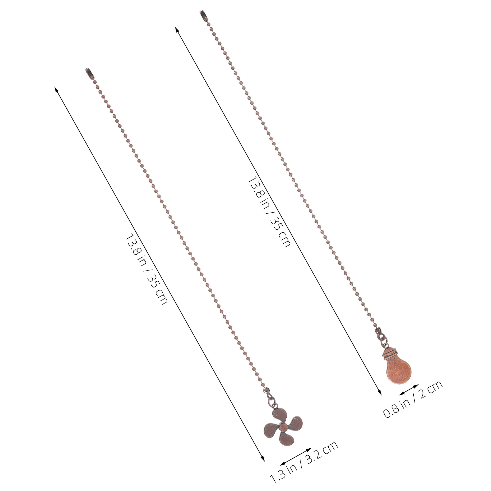 2 قطعة مروحة السقف سلسلة سحب بني داكن خمر قلادة الزخرفية مفتاح الإضاءة موسع الكلاسيكية استبدال المصباح ل