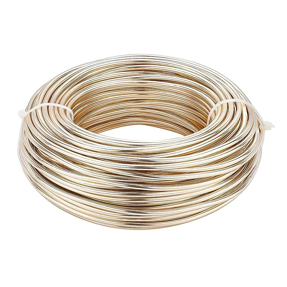 

500gs Round Anodized Aluminum Wire for Jewelry Making Champagne 9 Gauge 3mm 82.02 Feet(25m)/500g