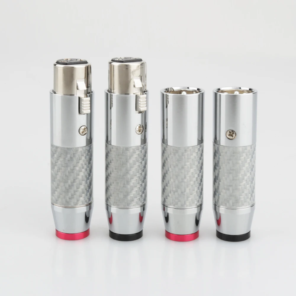 Переходник XLR из углеродного волокна с родиевым покрытием, высококлассные Аудиоразъемы XLR «Папа-мама», колонки Hi-Fi, разъем AUX