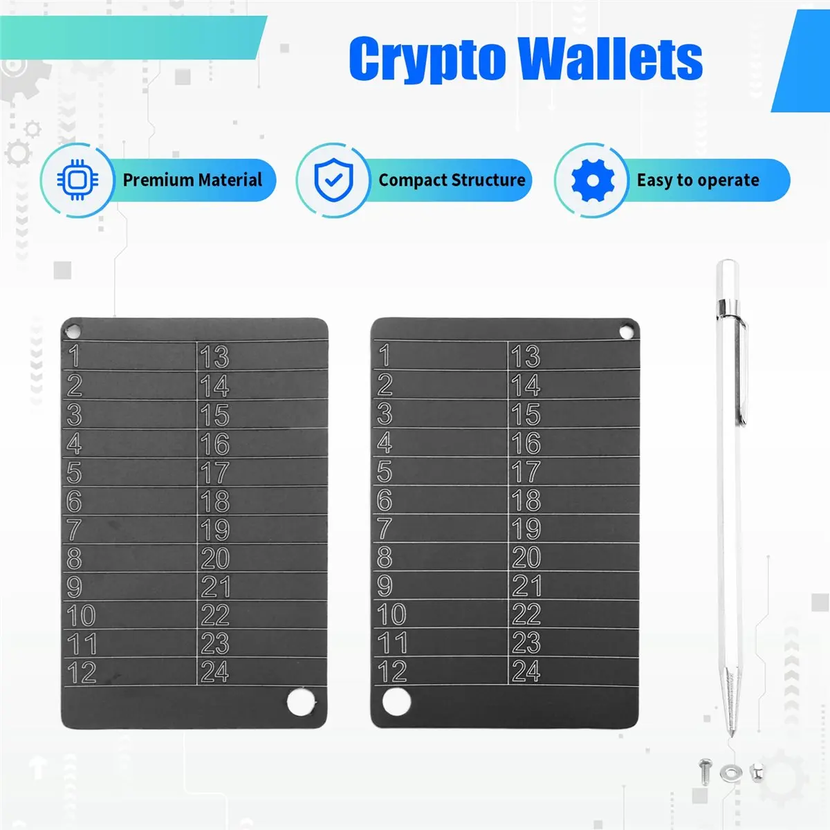 Crypto Wallets Cryptocurrency Wallets for Hardware Cold Backups Seed Storage for Bitcoin Compatible with Bip39 Hardware