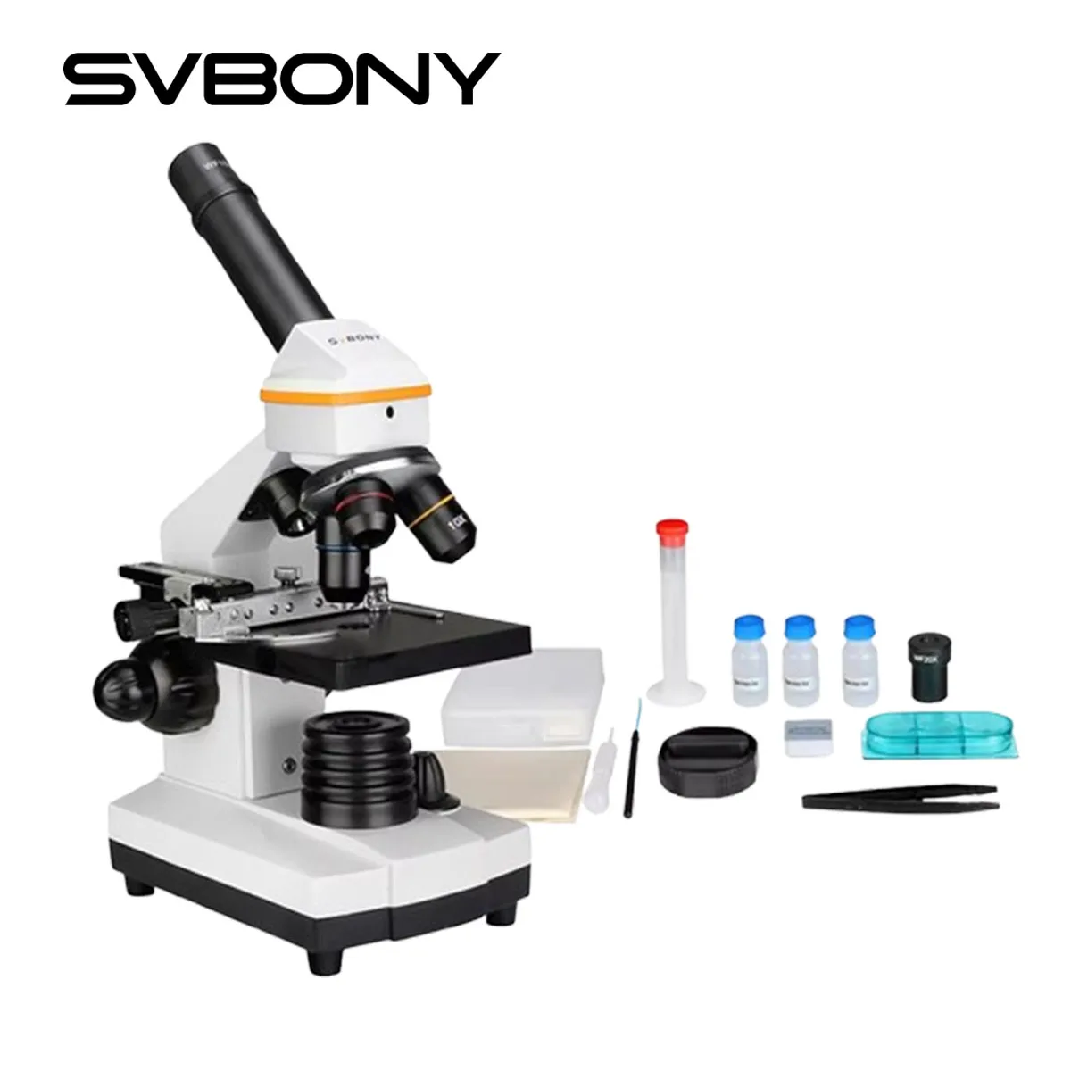 

SVBONY SV601 Portable Microscope 40-1600X Biological Experiment Observation Monocular Microscope HD for Beginner Student