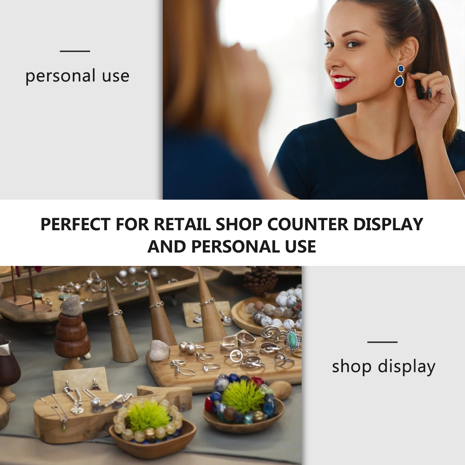 

Wooden Ear Display Stand Jewelry Rack Necklace Holder Storage Jewelry Rack Solution Earring Shelf Home Shop Decor