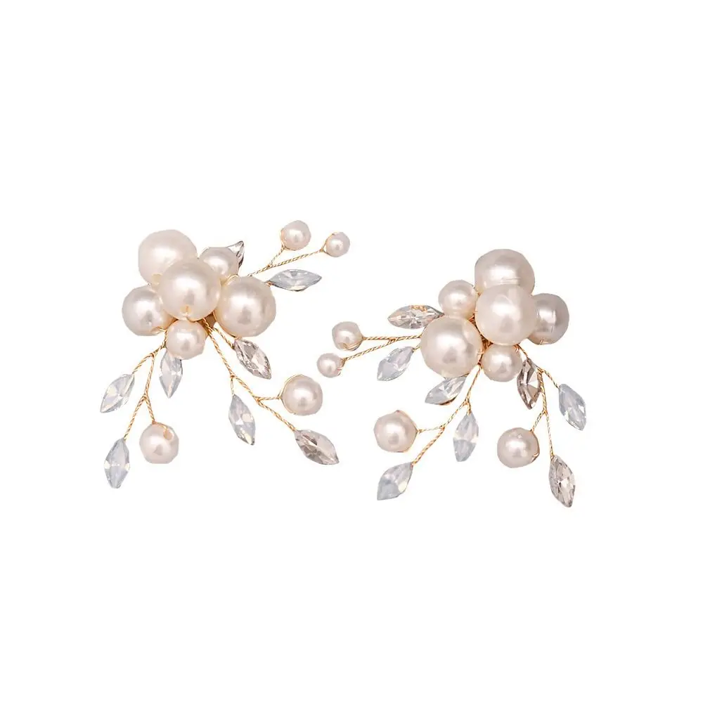 1PC Removable Wedding Shoes Decorations Bag Pendant/Brooch Crystal Pearls Charm Buckle Handmade Alloy Flower Shoes Clip