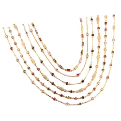 Luxury Christmas Jewelry Gift For Ladies New Rainbow CZ Tennis Chain Choker Necklace Colorful Crystal Necklace