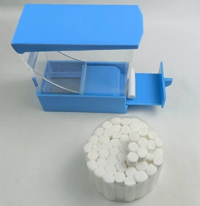 1pcs Lab Press Type Cotton Roll Box, Plastic Cotton Roll Box, Cotton Roll Placement Box s