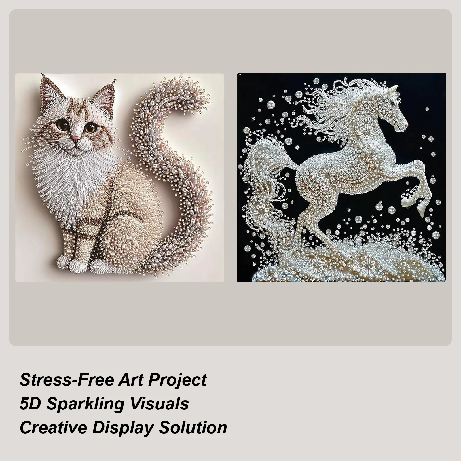 Pearl Painting 30x30cm DIY Pearl Painting Kit Home Wall ornaments Art Crafts Animal Theme for Kids Party Birthday Decor