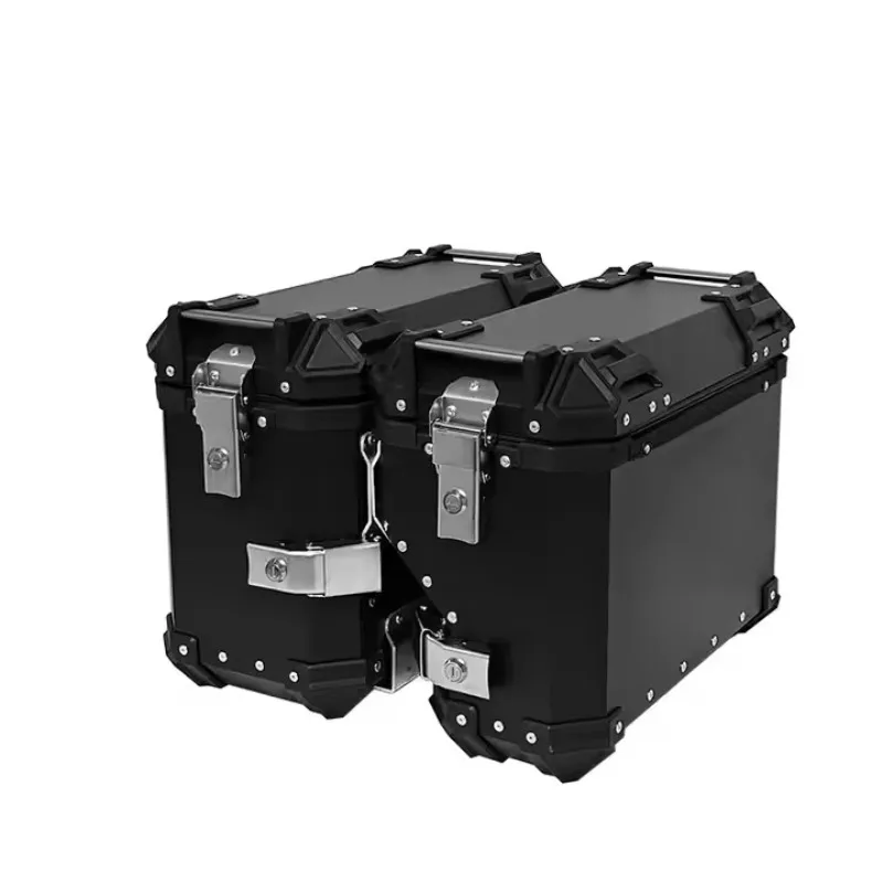 

38L Motorcycle Side Box, Hiding Exhaust, Aluminum Alloy Box Waterproof and Anti-collision 1.0 Thick