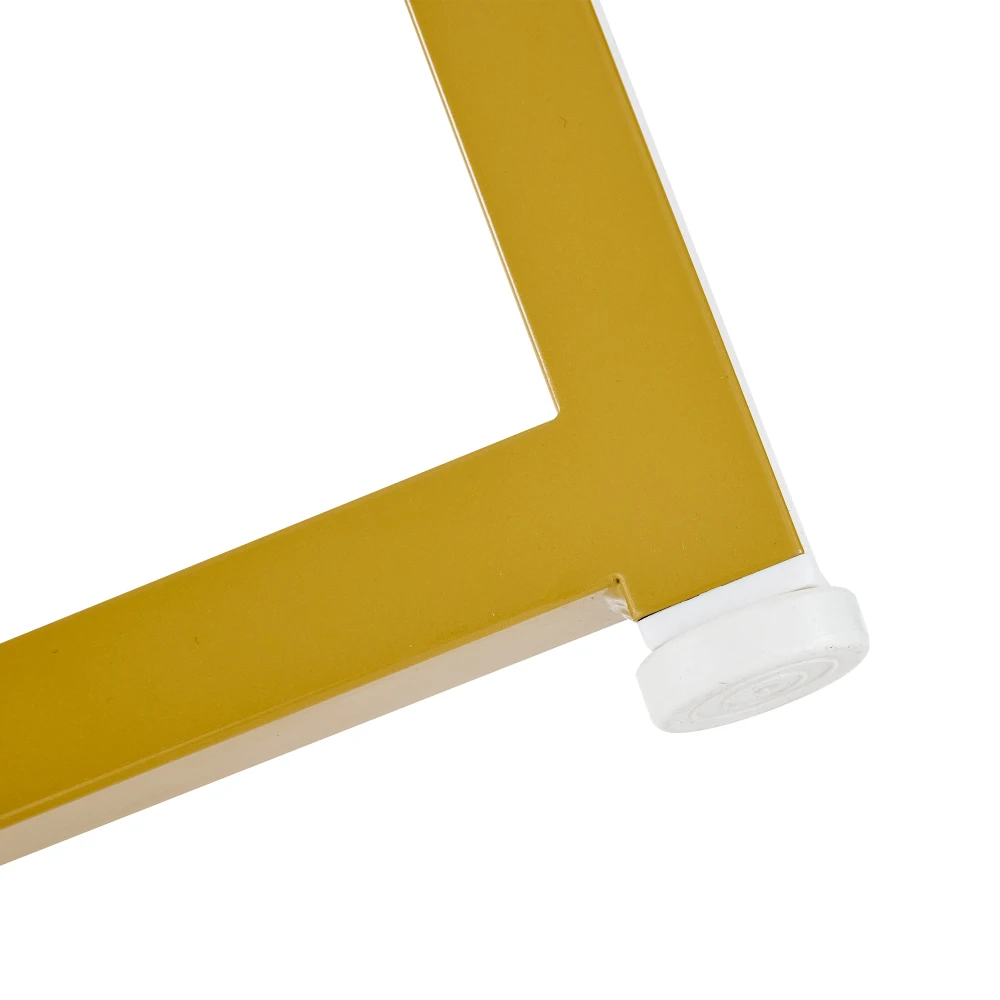 PINGGO Weißes Esstisch-Set mit 4 Samtstühlen, MDF-Tischplatte, vergoldeter Eisenrahmen, moderne Luxusmöbel für die Küche – Detail 17