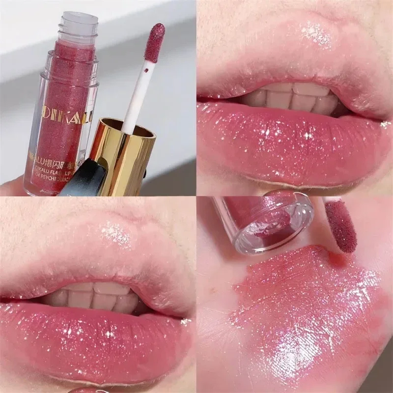 5 Colors Transparent Lip Glaze Diamond Shimmer Glitter Lip Gloss Waterproof Gloss Mirror Pearl Jelly Sexy Lip Make Up 2024 New