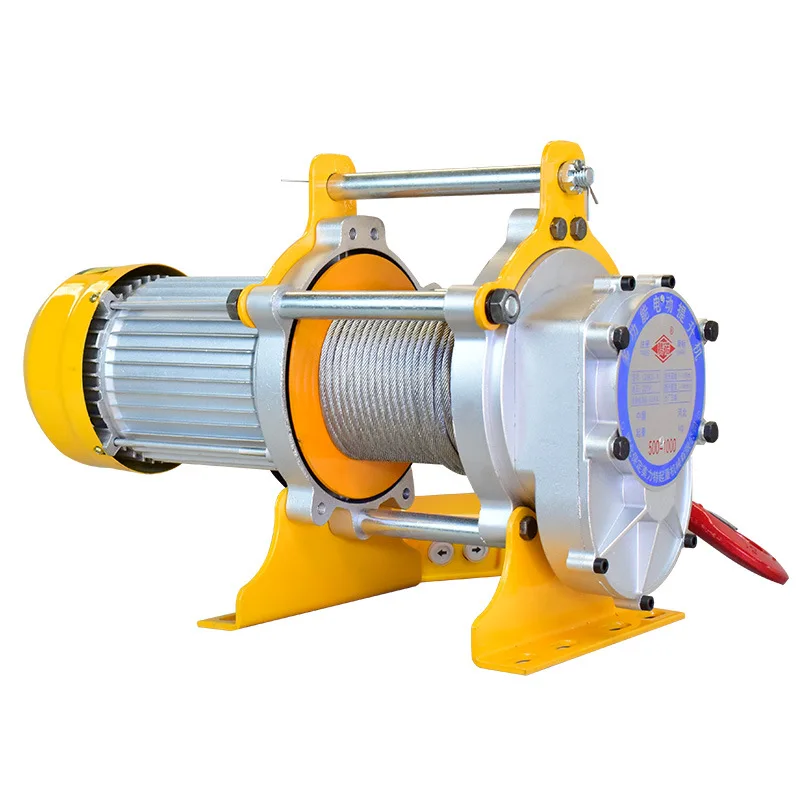 خفيفة الوزن رافعة كهربائية سلك كابل ونش حالة جديدة غلاف من الألومنيوم رفع ونش البناء المعدني حبال نوع سلك حبل