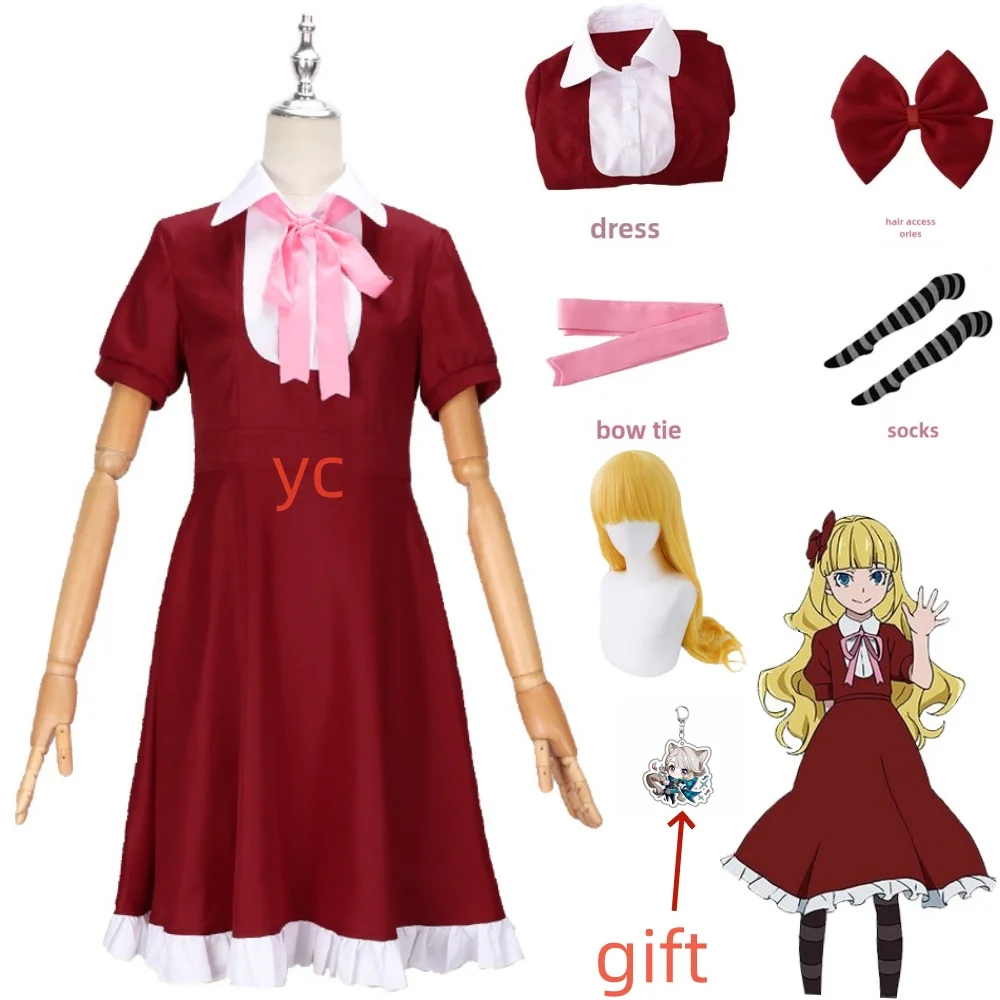 

In Stock Elise Cosplay Costume Stray Dogs Anime BSD Bungo Dog Erisu Alice Cos Dress Full Set Halloween